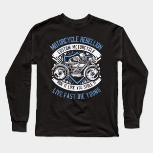 Skull Rebel Motorcycle Long Sleeve T-Shirt